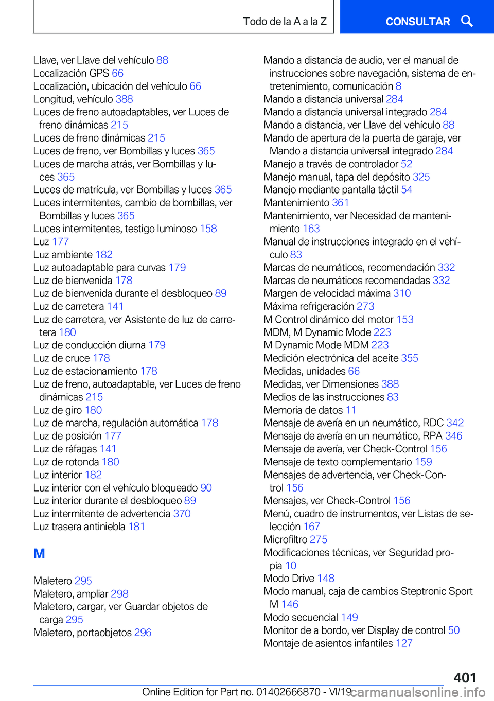 BMW X4 M 2020  Manuales de Empleo (in Spanish) �L�l�a�v�e�,��v�e�r��L�l�a�v�e��d�e�l��v�e�h�