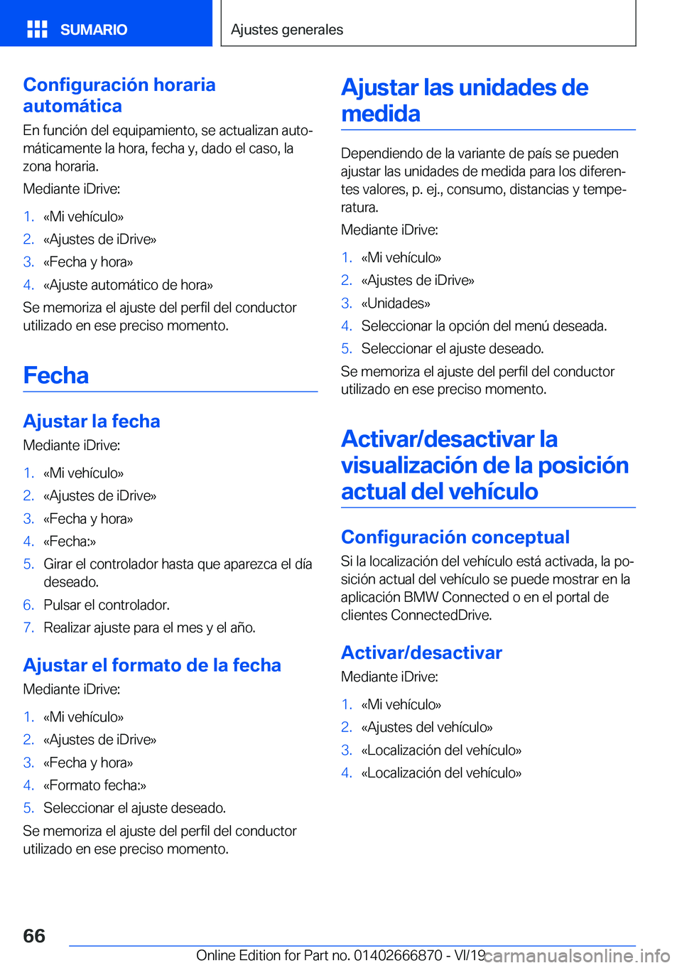 BMW X4 M 2020  Manuales de Empleo (in Spanish) �C�o�n�f�i�g�u�r�a�c�i�