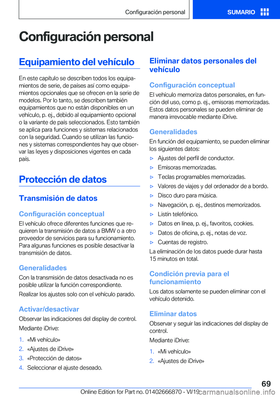 BMW X4 M 2020  Manuales de Empleo (in Spanish) �C�o�n�f�i�g�u�r�a�c�i�