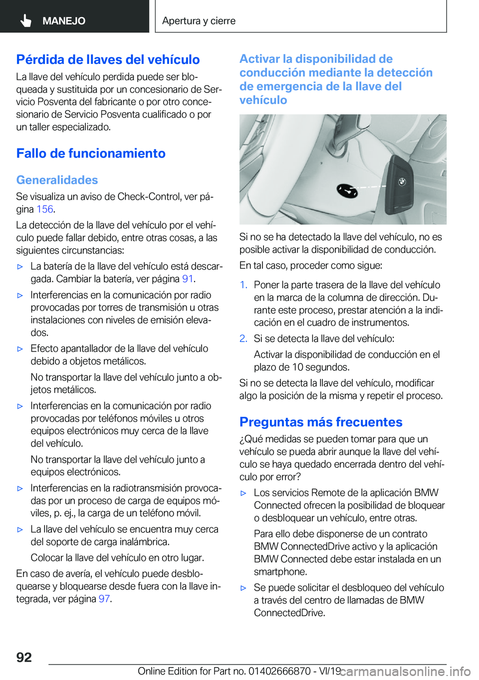 BMW X4 M 2020  Manuales de Empleo (in Spanish) �P�