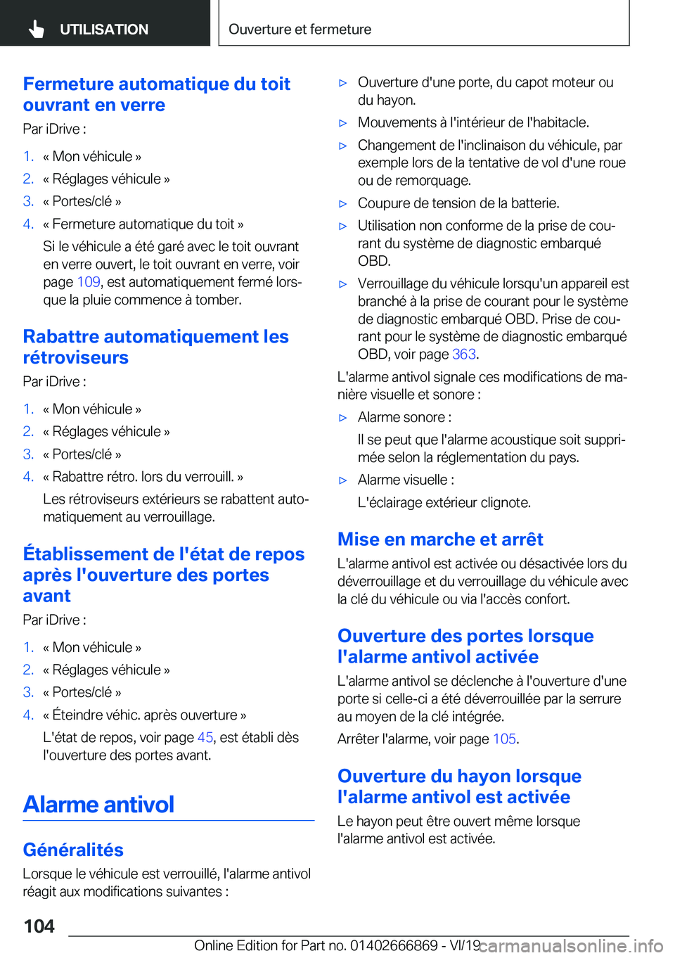 BMW X4 M 2020  Notices Demploi (in French) �F�e�r�m�e�t�u�r�e��a�u�t�o�m�a�t�i�q�u�e��d�u��t�o�i�t
�o�u�v�r�a�n�t��e�n��v�e�r�r�e
�P�a�r��i�D�r�i�v�e��:�1�.�k��M�o�n��v�é�h�i�c�u�l�e��{�2�.�k��R�é�g�l�a�g�e�s��v�é�h�i�c�u�l�e��