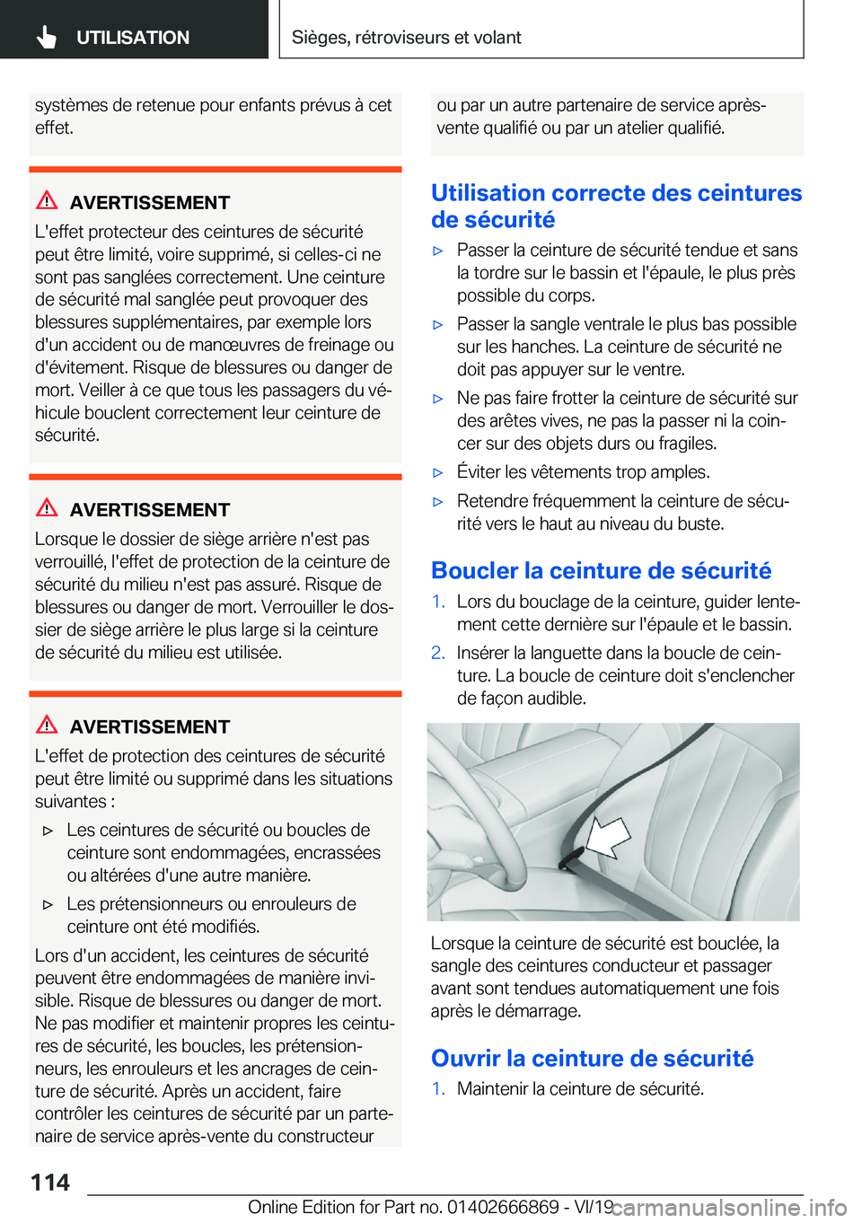 BMW X4 M 2020  Notices Demploi (in French) �s�y�s�t�è�m�e�s��d�e��r�e�t�e�n�u�e��p�o�u�r��e�n�f�a�n�t�s��p�r�é�v�u�s��