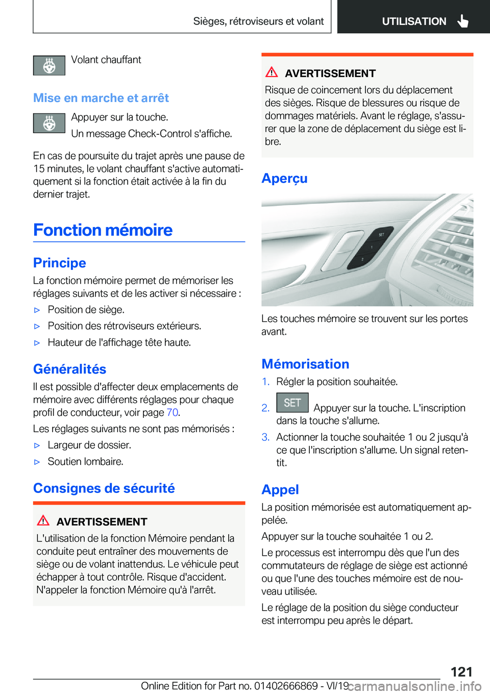 BMW X4 M 2020  Notices Demploi (in French) �V�o�l�a�n�t��c�h�a�u�f�f�a�n�t
�M�i�s�e��e�n��m�a�r�c�h�e��e�t��a�r�r�ê�t �A�p�p�u�y�e�r��s�u�r��l�a��t�o�u�c�h�e�.
�U�n��m�e�s�s�a�g�e��C�h�e�c�k�-�C�o�n�t�r�o�l��s�'�a�f�f�i�c�h�e�.