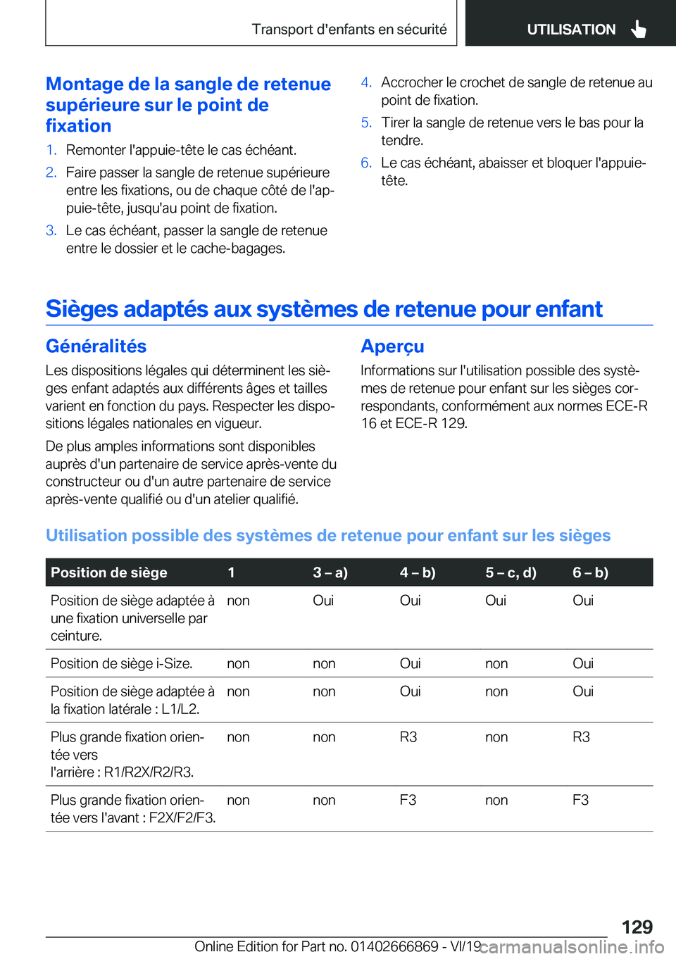 BMW X4 M 2020  Notices Demploi (in French) �M�o�n�t�a�g�e��d�e��l�a��s�a�n�g�l�e��d�e��r�e�t�e�n�u�e
�s�u�p�é�r�i�e�u�r�e��s�u�r��l�e��p�o�i�n�t��d�e
�f�i�x�a�t�i�o�n�1�.�R�e�m�o�n�t�e�r��l�'�a�p�p�u�i�e�-�t�ê�t�e��l�e��c�a�s