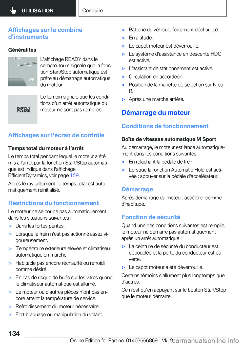 BMW X4 M 2020  Notices Demploi (in French) �A�f�f�i�c�h�a�g�e�s��s�u�r��l�e��c�o�m�b�i�n�é
�d�'�i�n�s�t�r�u�m�e�n�t�s
�G�é�n�é�r�a�l�i�t�é�s �L�'�a�f�f�i�c�h�a�g�e��R�E�A�D�Y��d�a�n�s��l�e
�c�o�m�p�t�e�-�t�o�u�r�s��s�i�g�n�a