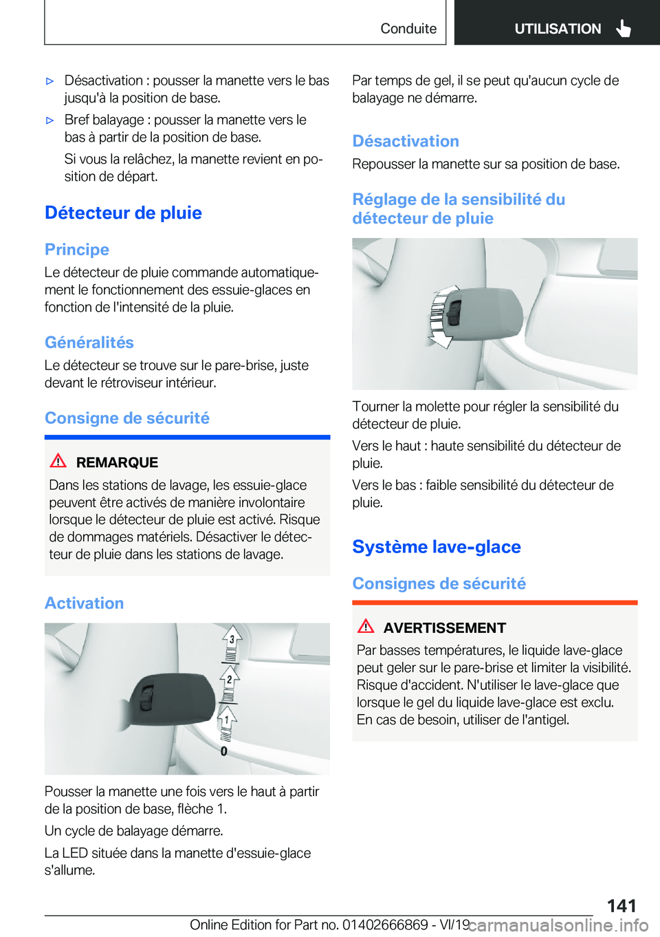 BMW X4 M 2020  Notices Demploi (in French) 'x�D�é�s�a�c�t�i�v�a�t�i�o�n��:��p�o�u�s�s�e�r��l�a��m�a�n�e�t�t�e��v�e�r�s��l�e��b�a�s�j�u�s�q�u�'�