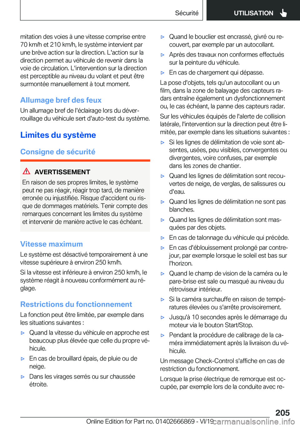 BMW X4 M 2020  Notices Demploi (in French) �m�i�t�a�t�i�o�n��d�e�s��v�o�i�e�s��
