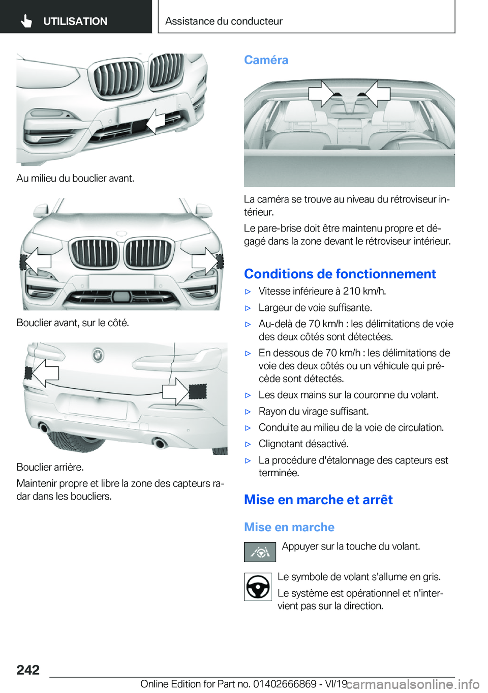 BMW X4 M 2020  Notices Demploi (in French) �A�u��m�i�l�i�e�u��d�u��b�o�u�c�l�i�e�r��a�v�a�n�t�.
�B�o�u�c�l�i�e�r��a�v�a�n�t�,��s�u�r��l�e��c�