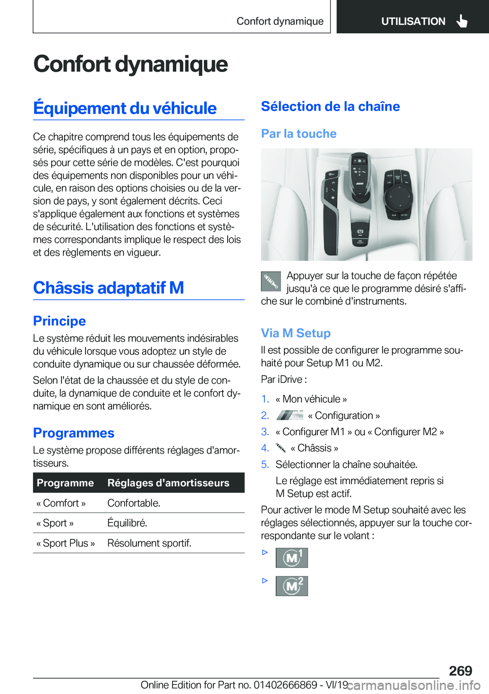 BMW X4 M 2020  Notices Demploi (in French) �C�o�n�f�o�r�t��d�y�n�a�m�i�q�u�e�