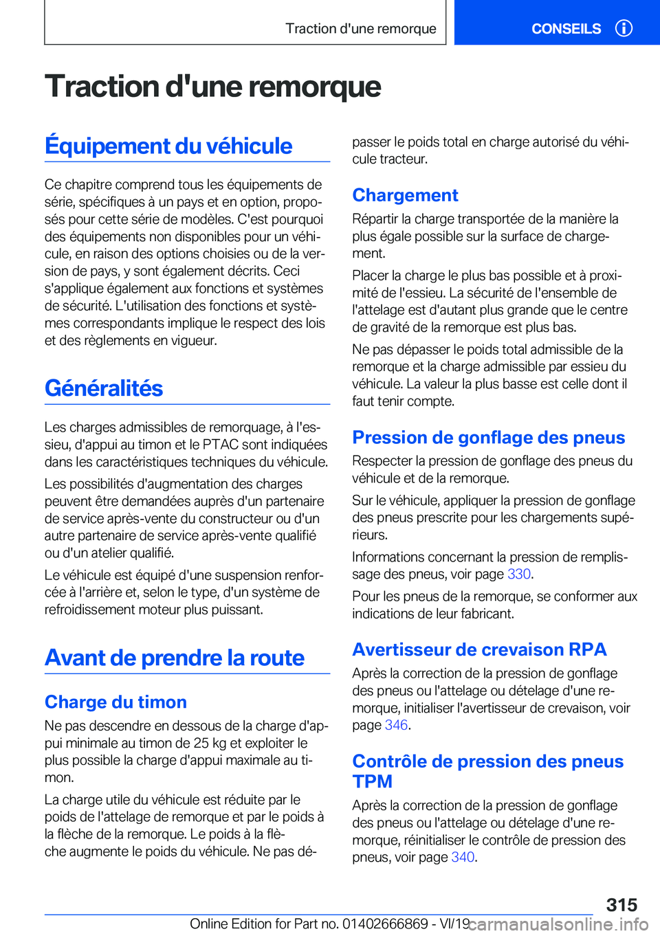 BMW X4 M 2020  Notices Demploi (in French) �T�r�a�c�t�i�o�n��d�'�u�n�e��r�e�m�o�r�q�u�e�
