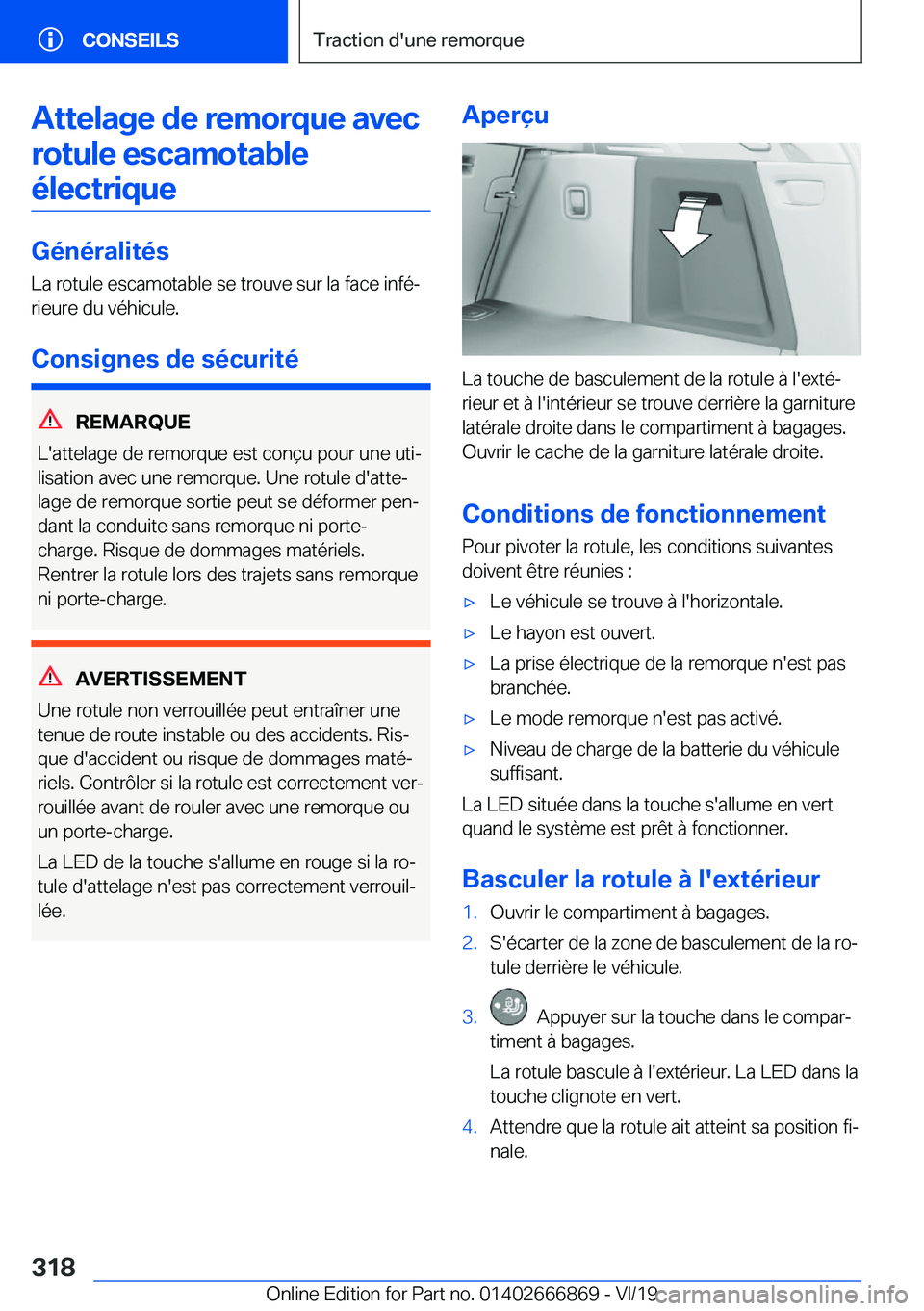 BMW X4 M 2020  Notices Demploi (in French) �A�t�t�e�l�a�g�e��d�e��r�e�m�o�r�q�u�e��a�v�e�c�r�o�t�u�l�e��e�s�c�a�m�o�t�a�b�l�e�é�l�e�c�t�r�i�q�u�e
�G�é�n�é�r�a�l�i�t�é�s
�L�a��r�o�t�u�l�e��e�s�c�a�m�o�t�a�b�l�e��s�e��t�r�o�u�v�e��s