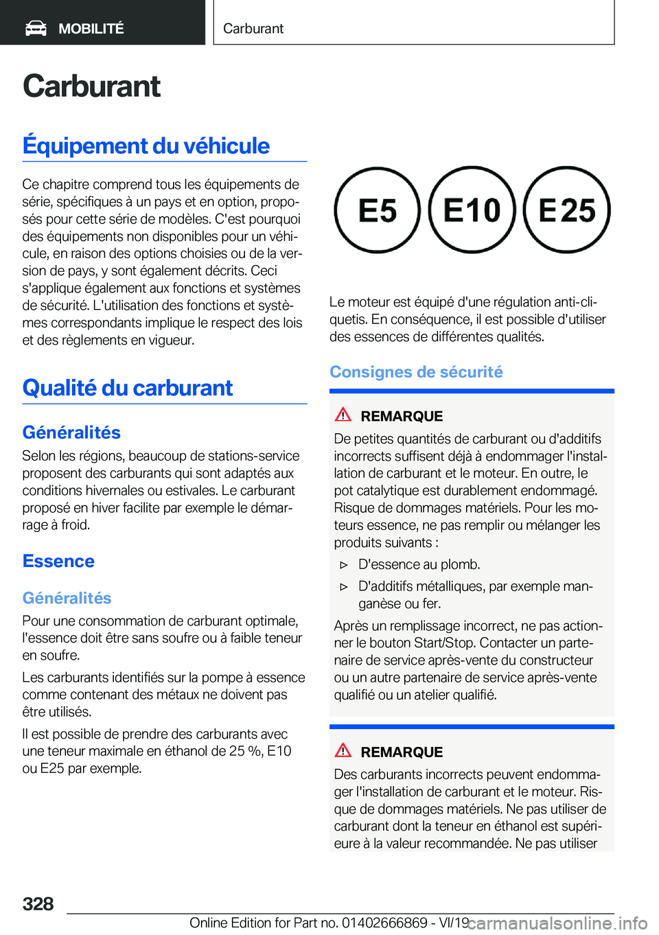 BMW X4 M 2020  Notices Demploi (in French) �C�a�r�b�u�r�a�n�t�