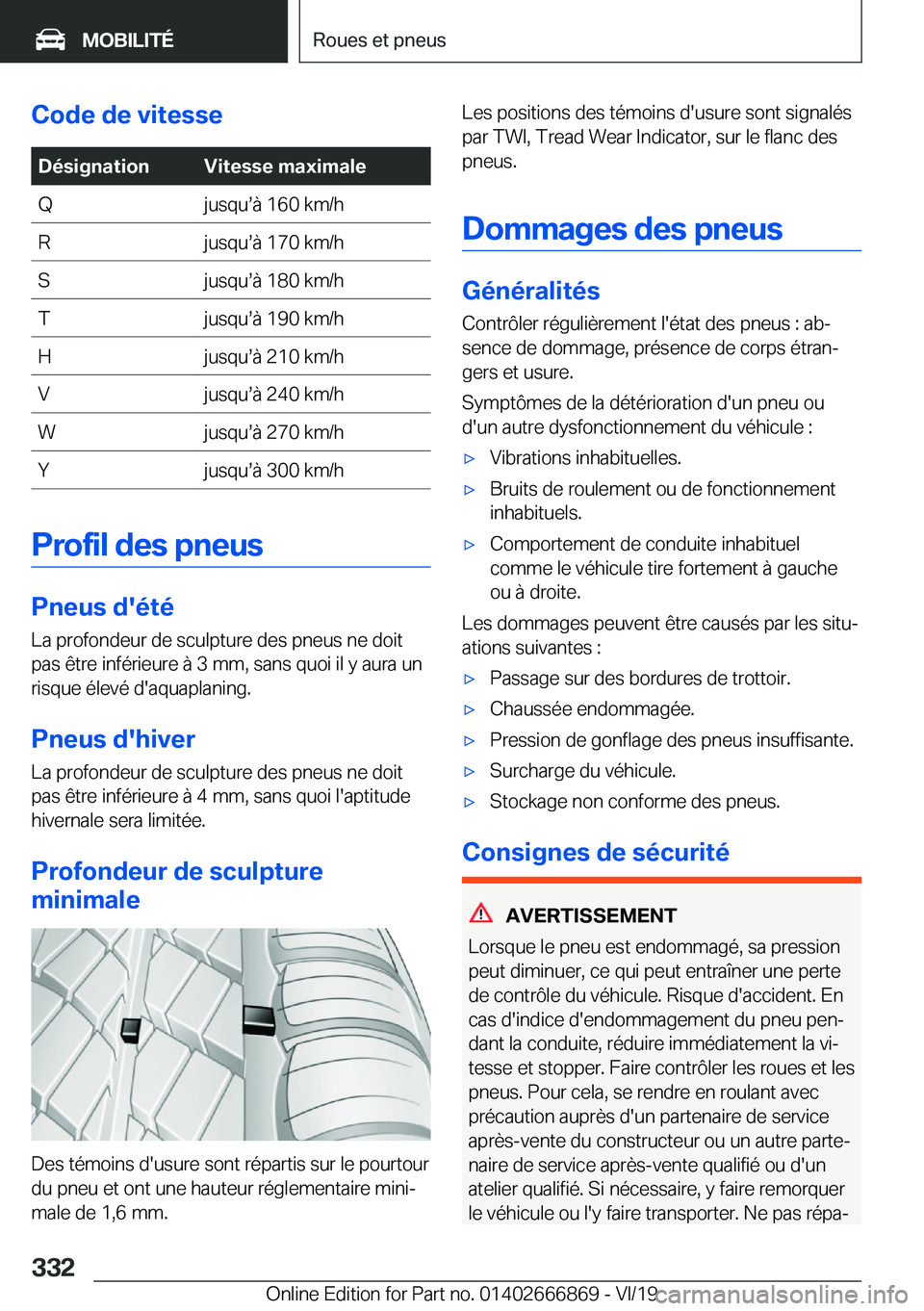 BMW X4 M 2020  Notices Demploi (in French) �C�o�d�e��d�e��v�i�t�e�s�s�e�D�é�s�i�g�n�a�t�i�o�n�V�i�t�e�s�s�e��m�a�x�i�m�a�l�e�Q�j�u�s�q�us�
