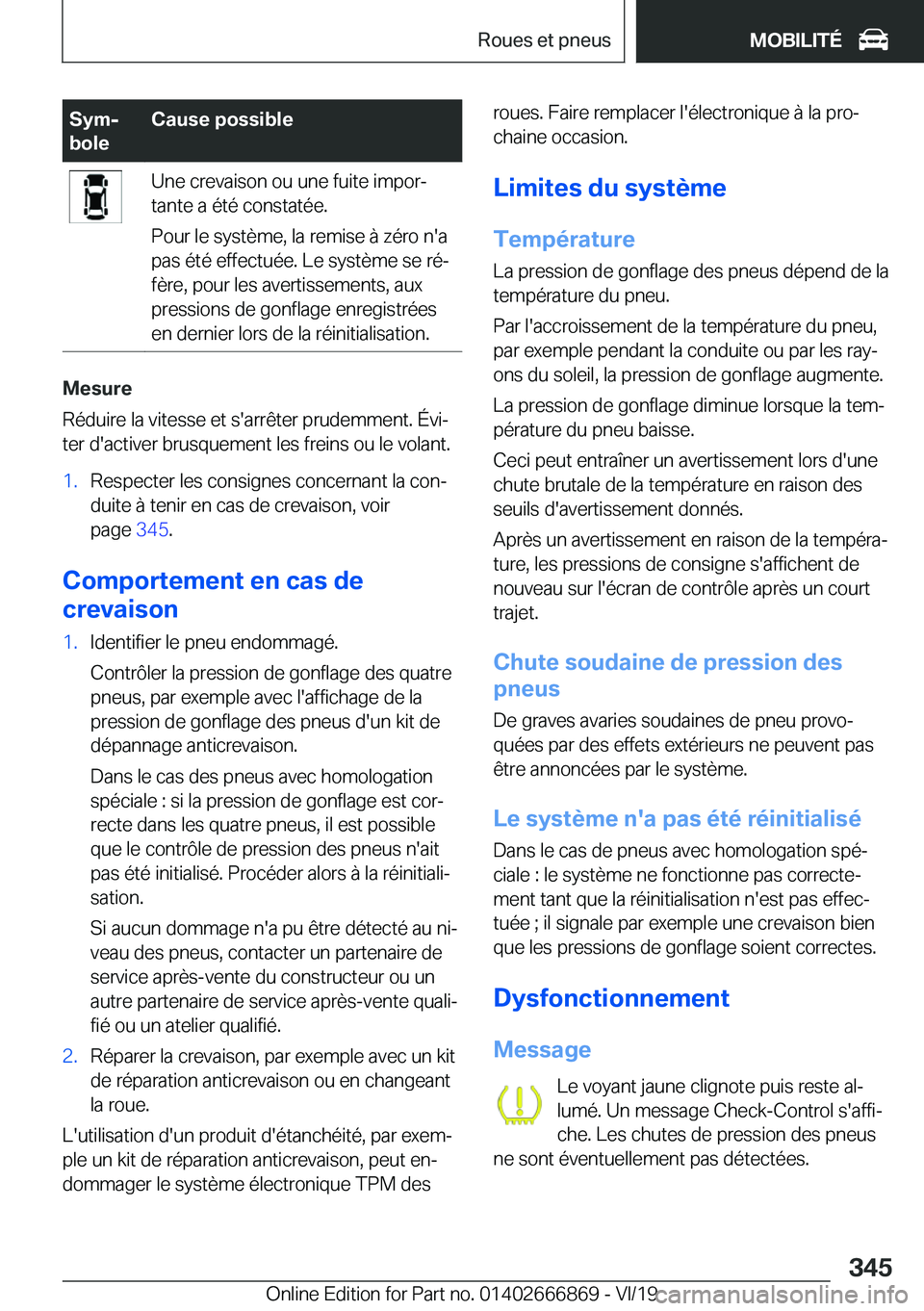 BMW X4 M 2020  Notices Demploi (in French) �S�y�mj
�b�o�l�e�C�a�u�s�e��p�o�s�s�i�b�l�e�U�n�e��c�r�e�v�a�i�s�o�n��o�u��u�n�e��f�u�i�t�e��i�m�p�o�rj
�t�a�n�t�e��a��é�t�é��c�o�n�s�t�a�t�é�e�.
�P�o�u�r��l�e��s�y�s�t�è�m�e�,��l�a�