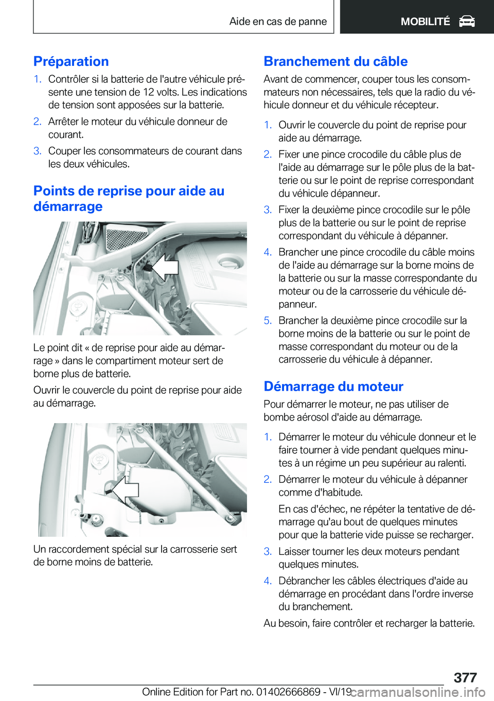BMW X4 M 2020  Notices Demploi (in French) �P�r�é�p�a�r�a�t�i�o�n�1�.�C�o�n�t�r�