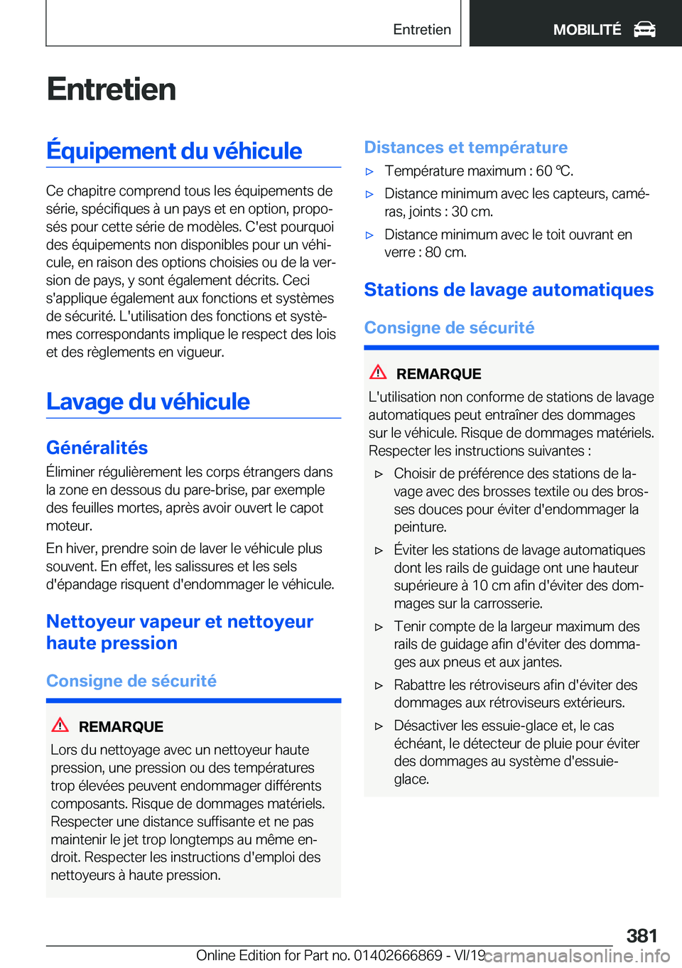 BMW X4 M 2020  Notices Demploi (in French) �E�n�t�r�e�t�i�e�n�