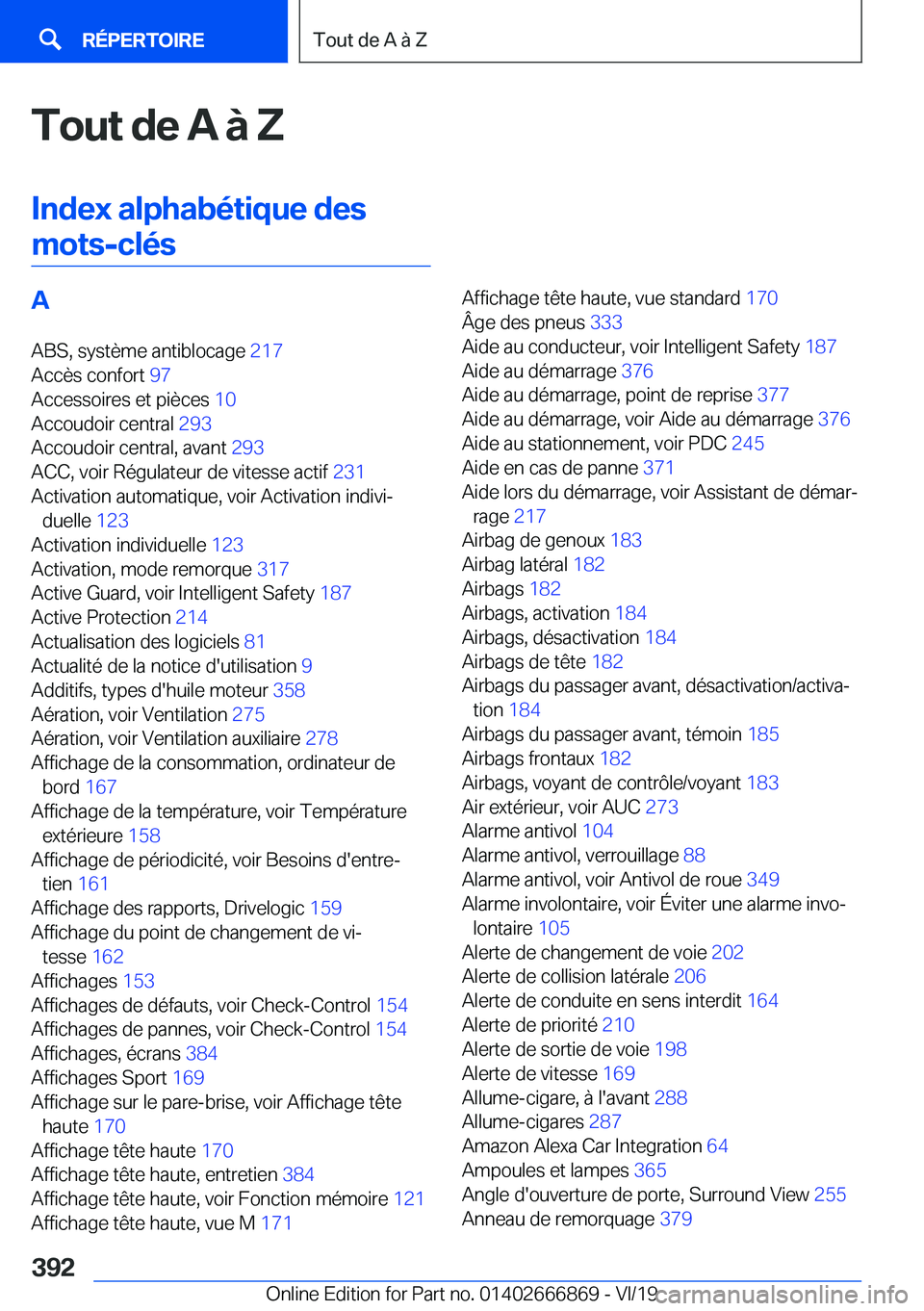 BMW X4 M 2020  Notices Demploi (in French) �T�o�u�t��d�e��A��