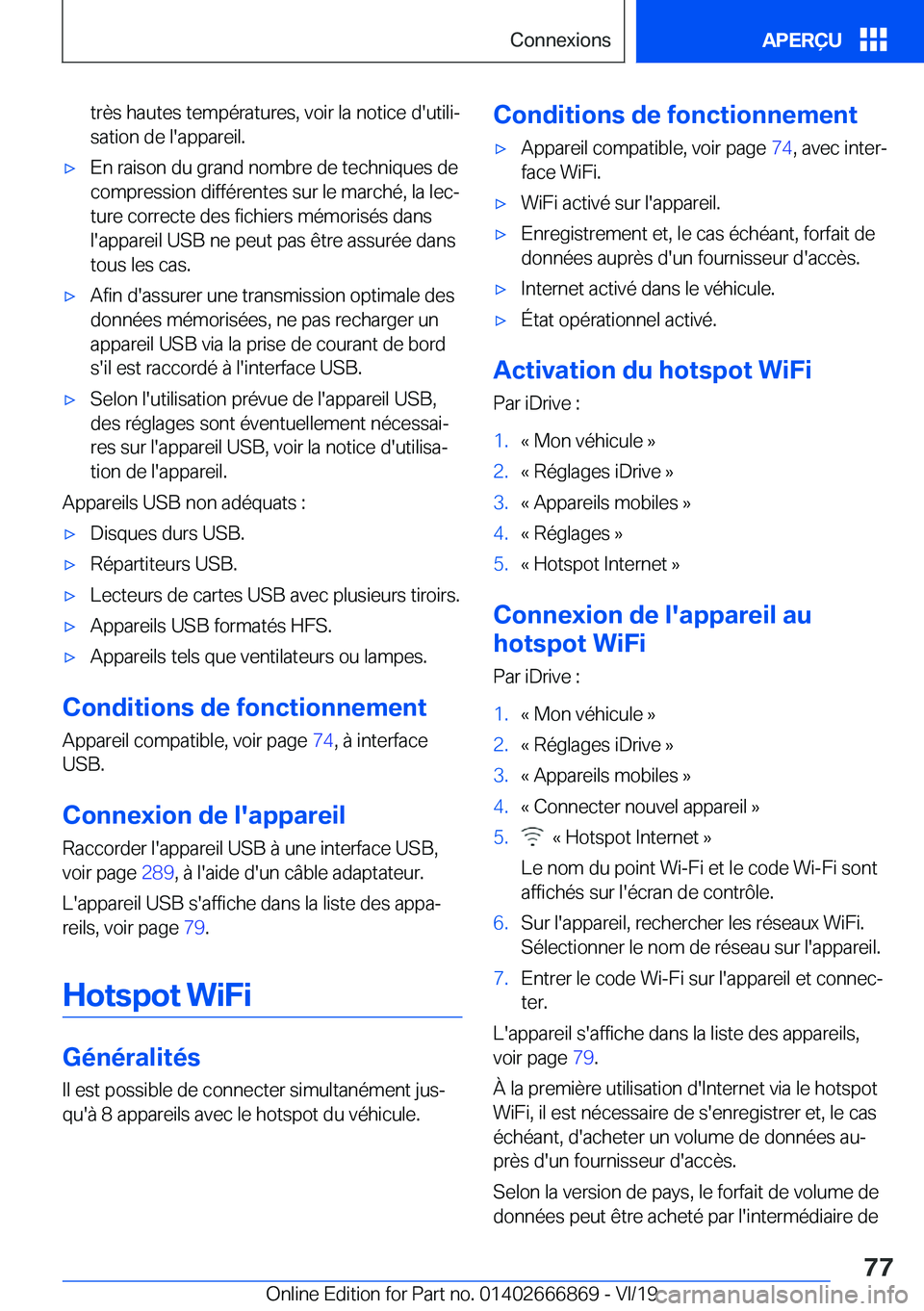 BMW X4 M 2020  Notices Demploi (in French) �t�r�è�s��h�a�u�t�e�s��t�e�m�p�é�r�a�t�u�r�e�s�,��v�o�i�r��l�a��n�o�t�i�c�e��d�'�u�t�i�l�ij
�s�a�t�i�o�n��d�e��l�'�a�p�p�a�r�e�i�l�.'x�E�n��r�a�i�s�o�n��d�u��g�r�a�n�d��n�o�
