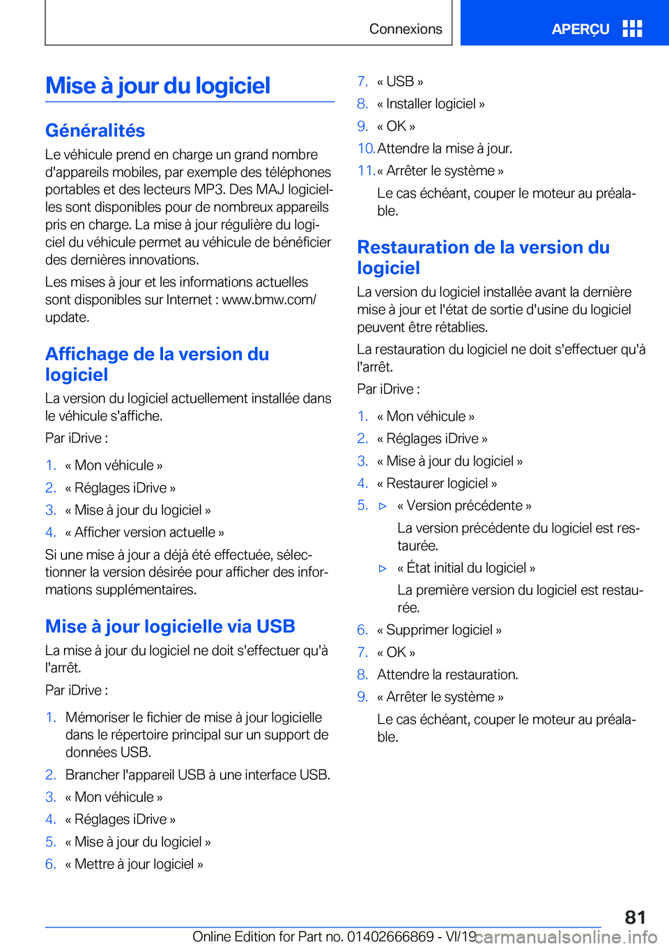 BMW X4 M 2020  Notices Demploi (in French) �M�i�s�e��