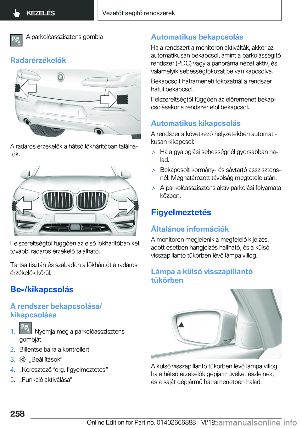 BMW X4 M 2020  Kezelési útmutató (in Hungarian) �A��p�a�r�k�o�l�
