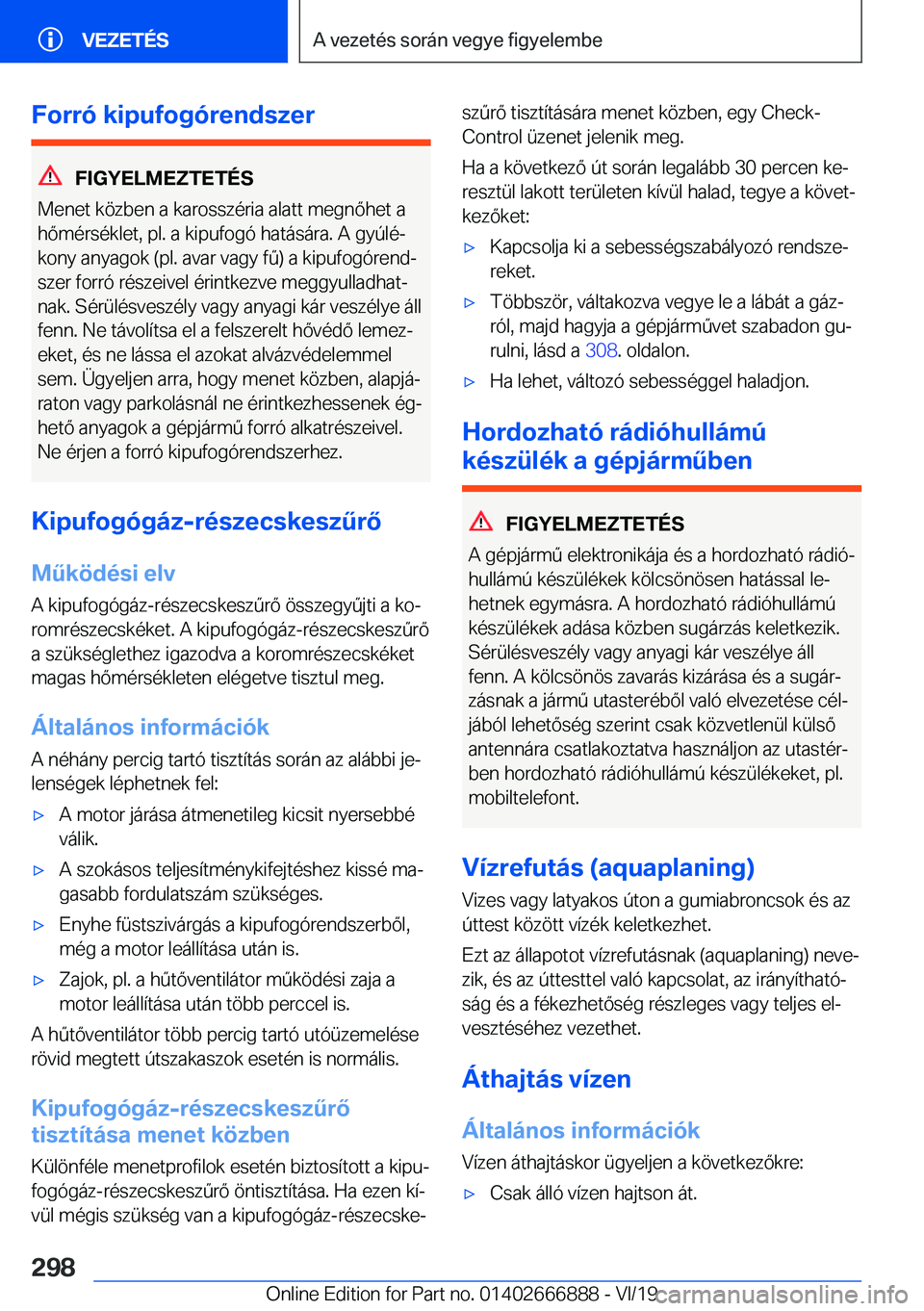 BMW X4 M 2020  Kezelési útmutató (in Hungarian) �F�o�r�r�