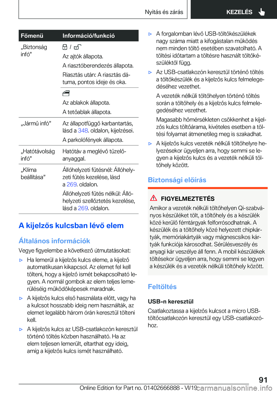 BMW X4 M 2020  Kezelési útmutató (in Hungarian) �F�