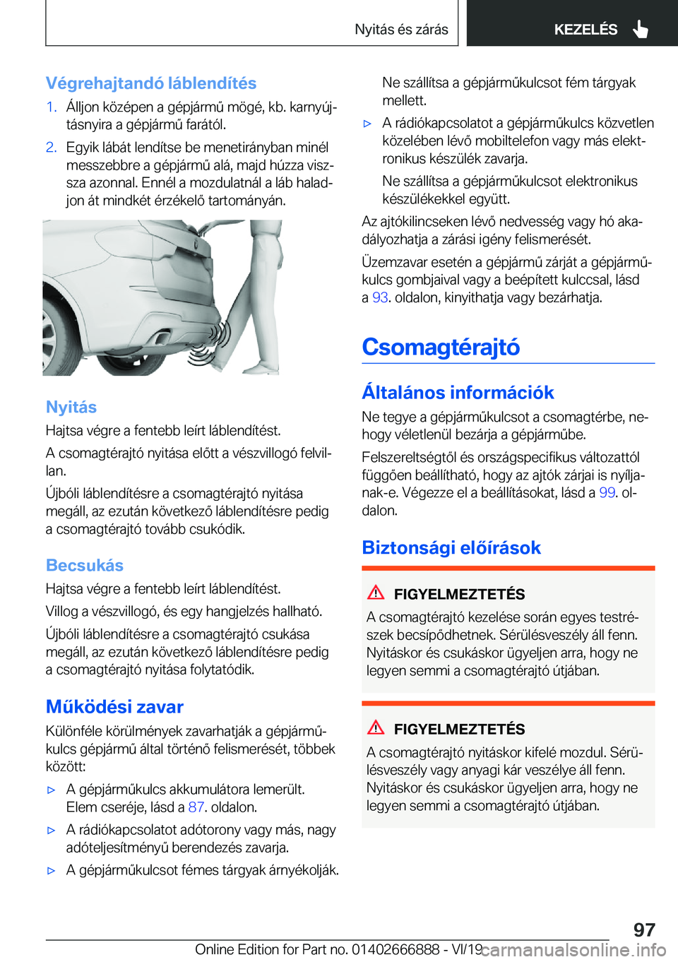 BMW X4 M 2020  Kezelési útmutató (in Hungarian) �V�