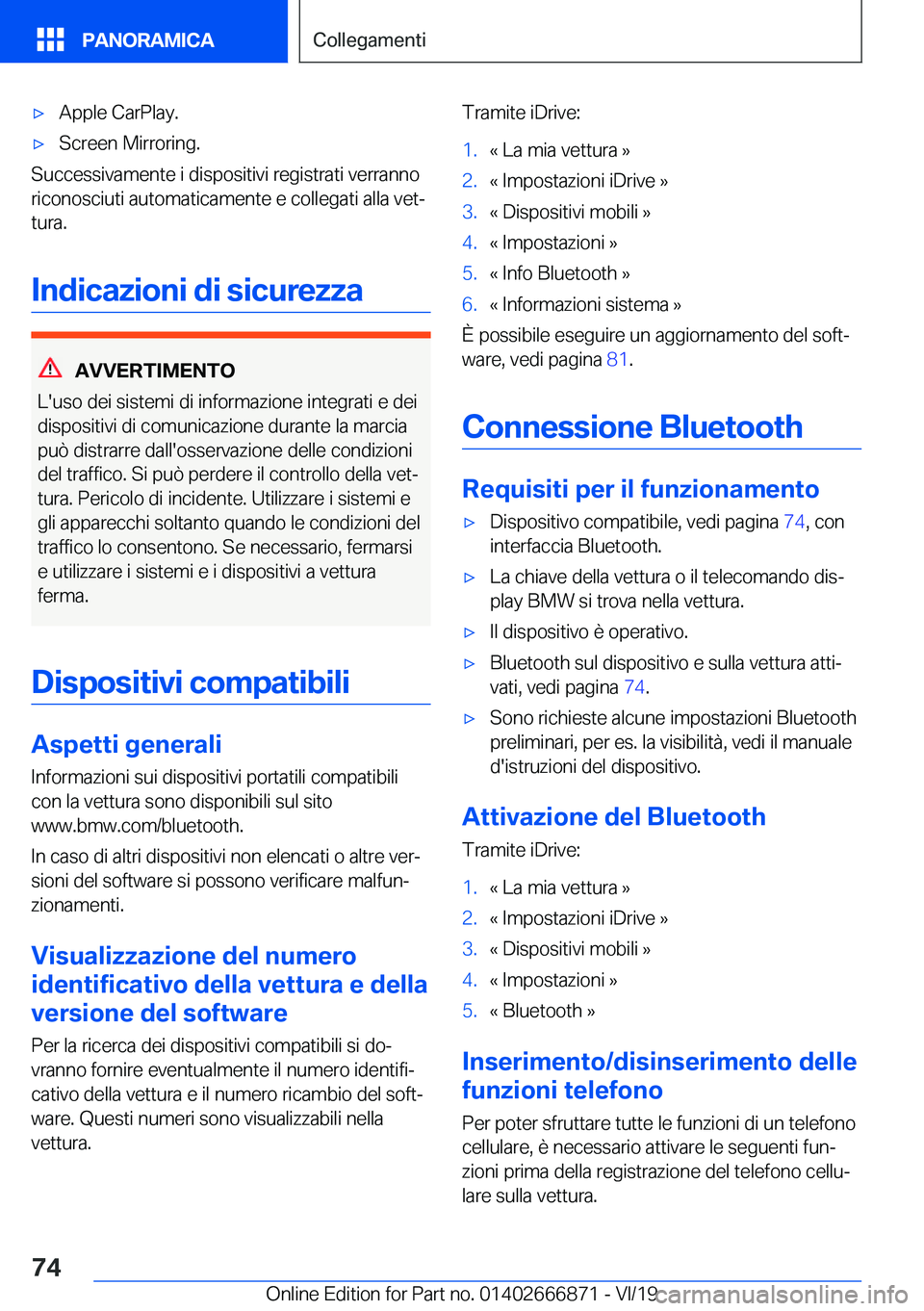 BMW X4 M 2020  Libretti Di Uso E manutenzione (in Italian) 'x�A�p�p�l�e��C�a�r�P�l�a�y�.'x�S�c�r�e�e�n��M�i�r�r�o�r�i�n�g�.
�S�u�c�c�e�s�s�i�v�a�m�e�n�t�e��i��d�i�s�p�o�s�i�t�i�v�i��r�e�g�i�s�t�r�a�t�i��v�e�r�r�a�n�n�o�r�i�c�o�n�o�s�c�i�u�t�i��