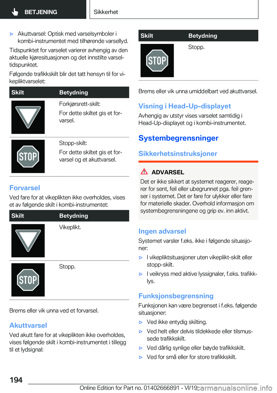 BMW X4 M 2020  InstruksjonsbØker (in Norwegian) 'x�A�k�u�t�t�v�a�r�s�e�l�:��O�p�t�i�s�k��m�e�d��v�a�r�s�e�l�s�y�m�b�o�l�e�r��i
�k�o�m�b�i�-�i�n�s�t�r�u�m�e�n�t�e�t��m�e�d��t�i�l�h�
