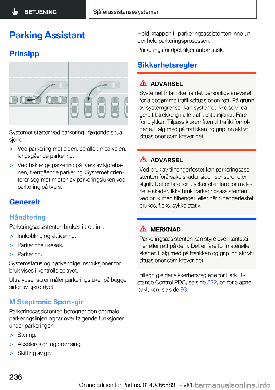 BMW X4 M 2020  InstruksjonsbØker (in Norwegian) �P�a�r�k�i�n�g��A�s�s�i�s�t�a�n�t
�P�r�i�n�s�i�p�p
�S�y�s�t�e�m�e�t��s�t�