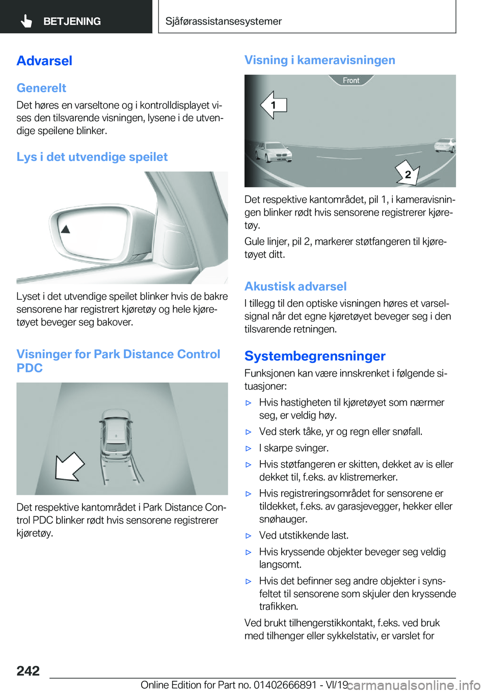 BMW X4 M 2020  InstruksjonsbØker (in Norwegian) �A�d�v�a�r�s�e�l
�G�e�n�e�r�e�l�t
�D�e�t��h�