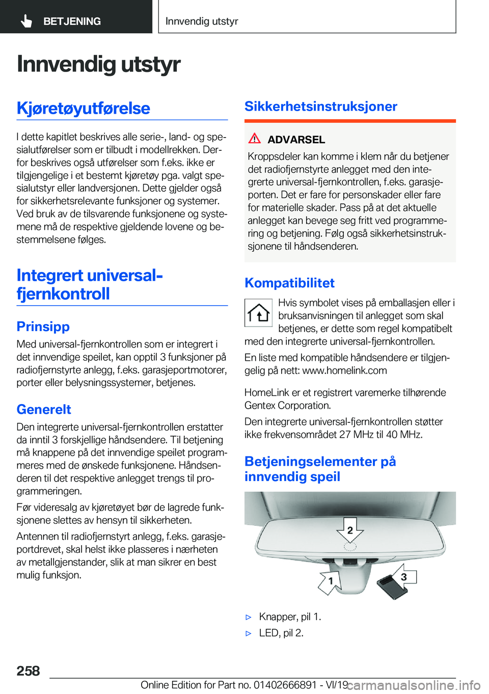 BMW X4 M 2020  InstruksjonsbØker (in Norwegian) �I�n�n�v�e�n�d�i�g��u�t�s�t�y�r�K�j�
