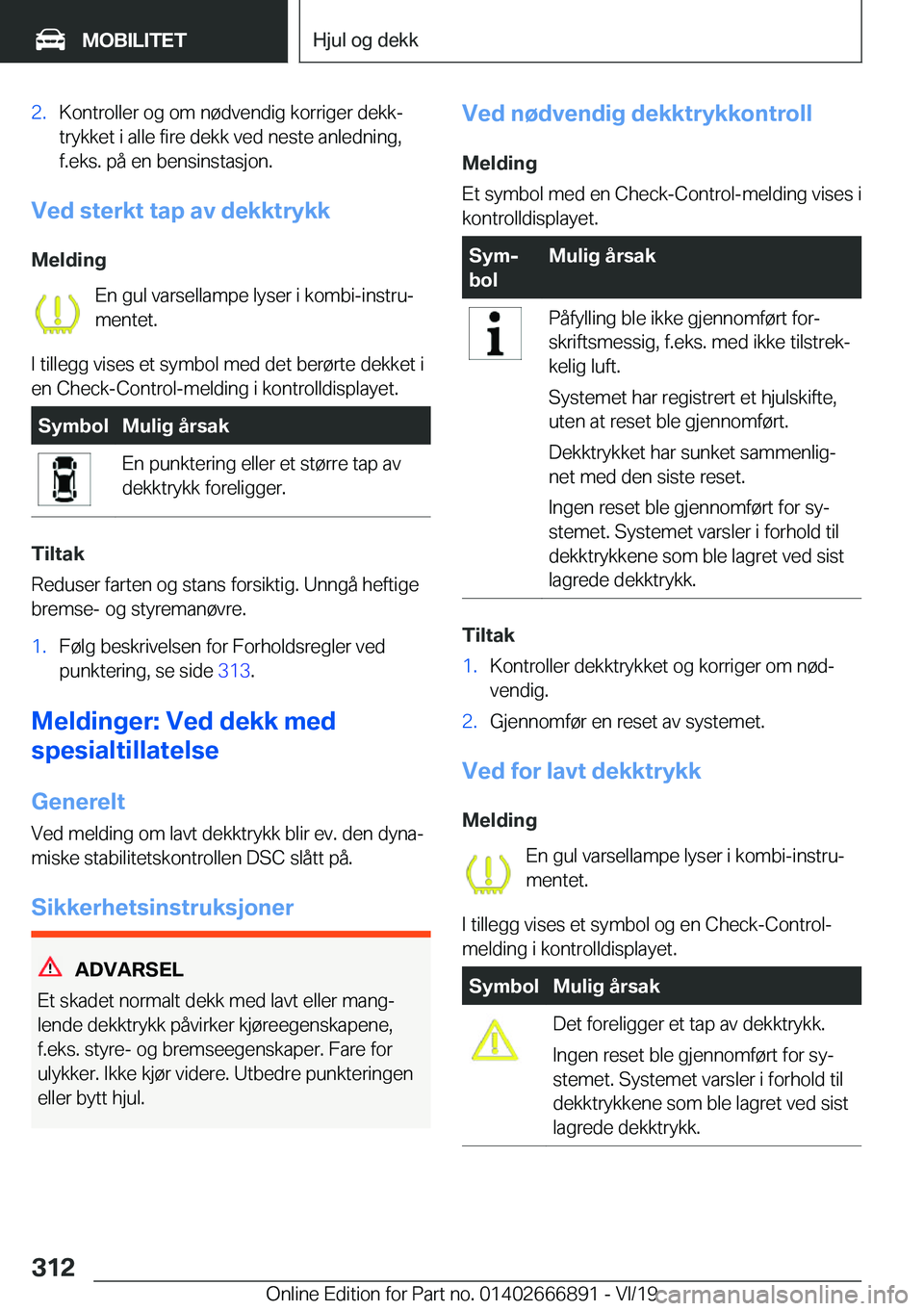 BMW X4 M 2020  InstruksjonsbØker (in Norwegian) �2�.�K�o�n�t�r�o�l�l�e�r��o�g��o�m��n�