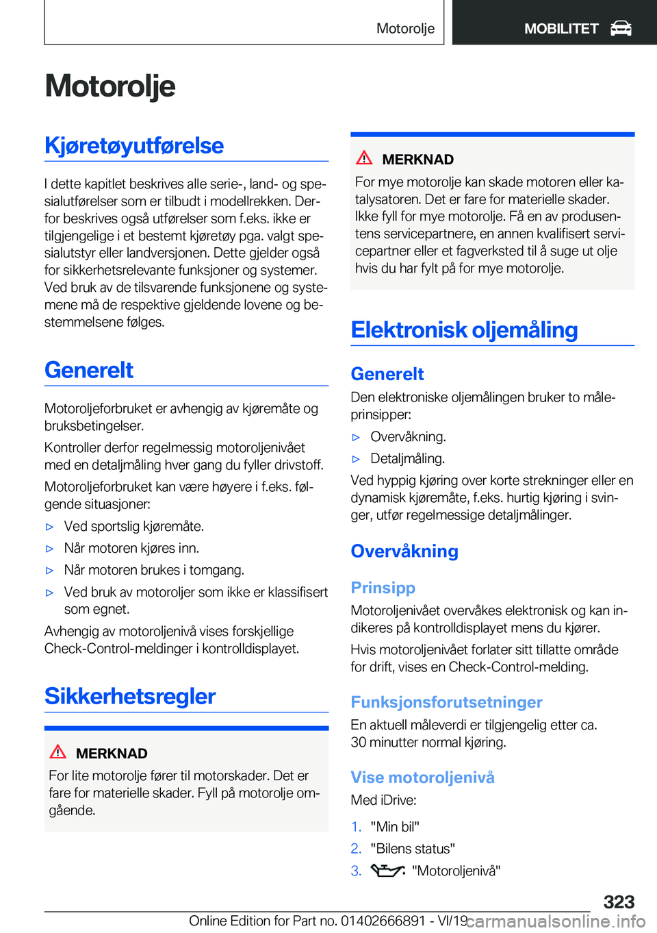 BMW X4 M 2020  InstruksjonsbØker (in Norwegian) �M�o�t�o�r�o�l�j�e�K�j�
