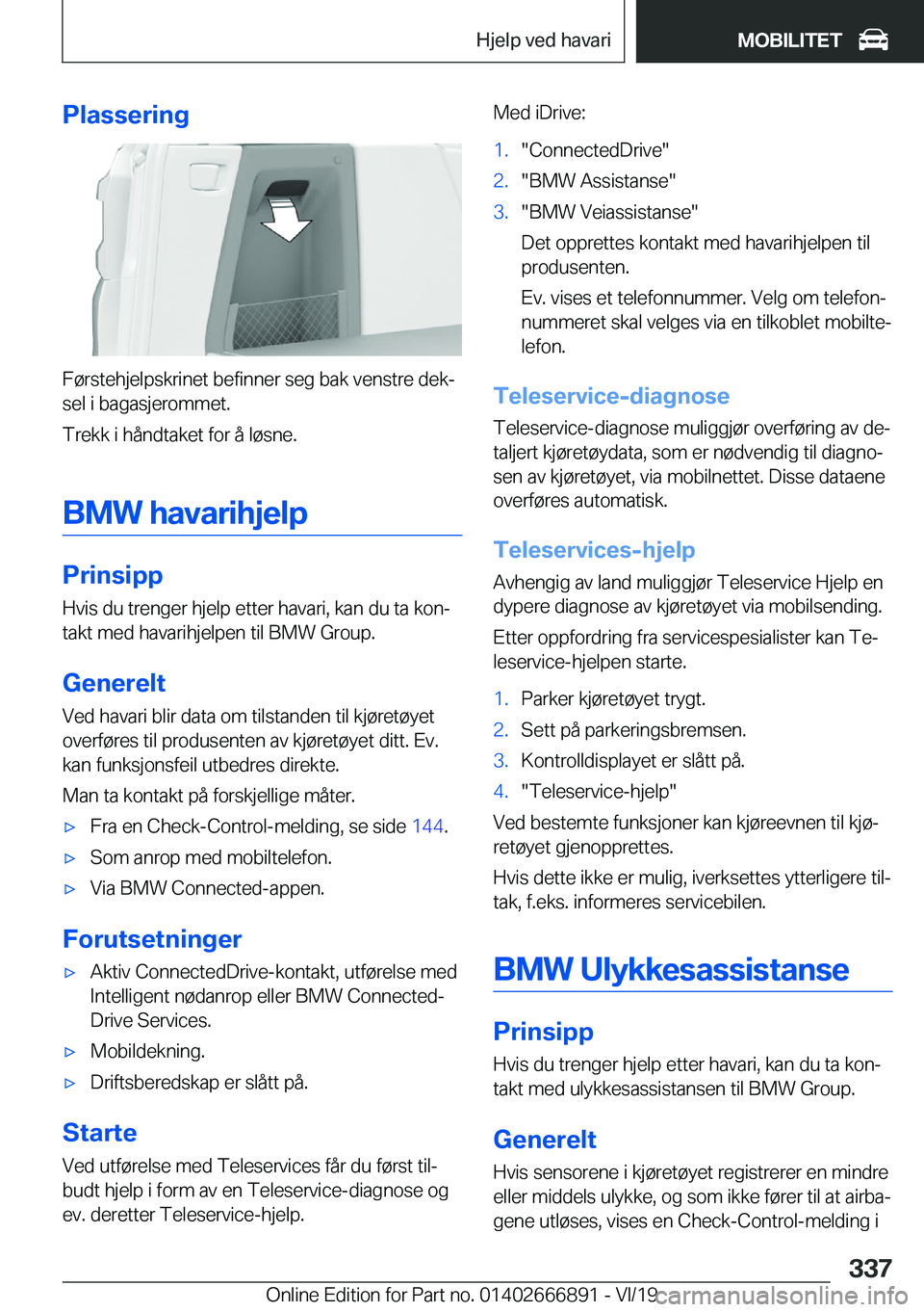 BMW X4 M 2020  InstruksjonsbØker (in Norwegian) �P�l�a�s�s�e�r�i�n�g
�F�