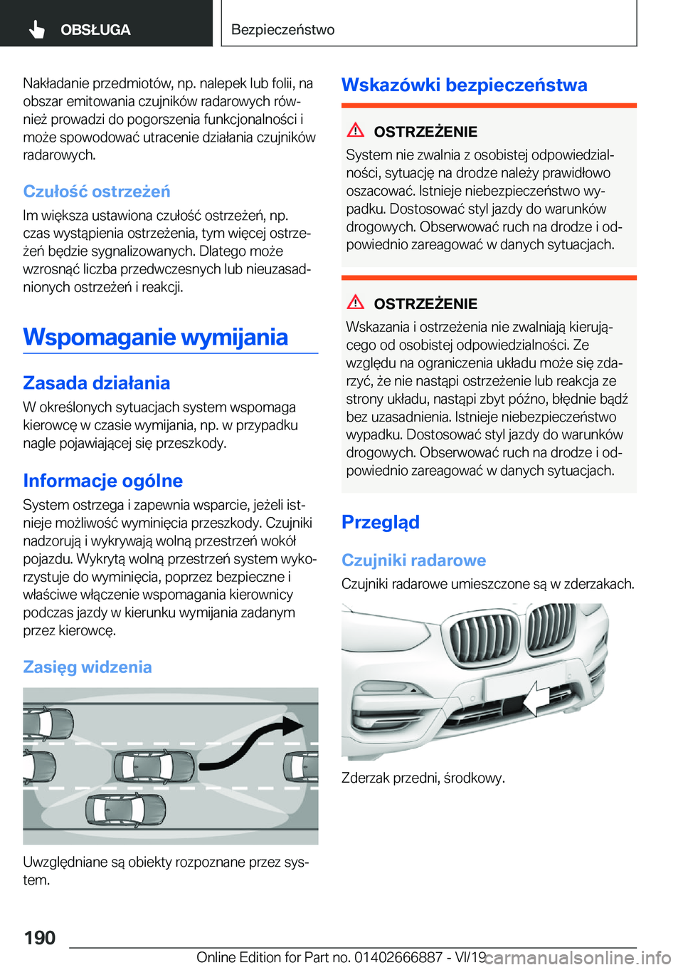 BMW X4 M 2020  Instrukcja obsługi (in Polish) �N�a�k�ł�a�d�a�n�i�e��p�r�z�e�d�m�i�o�t�
