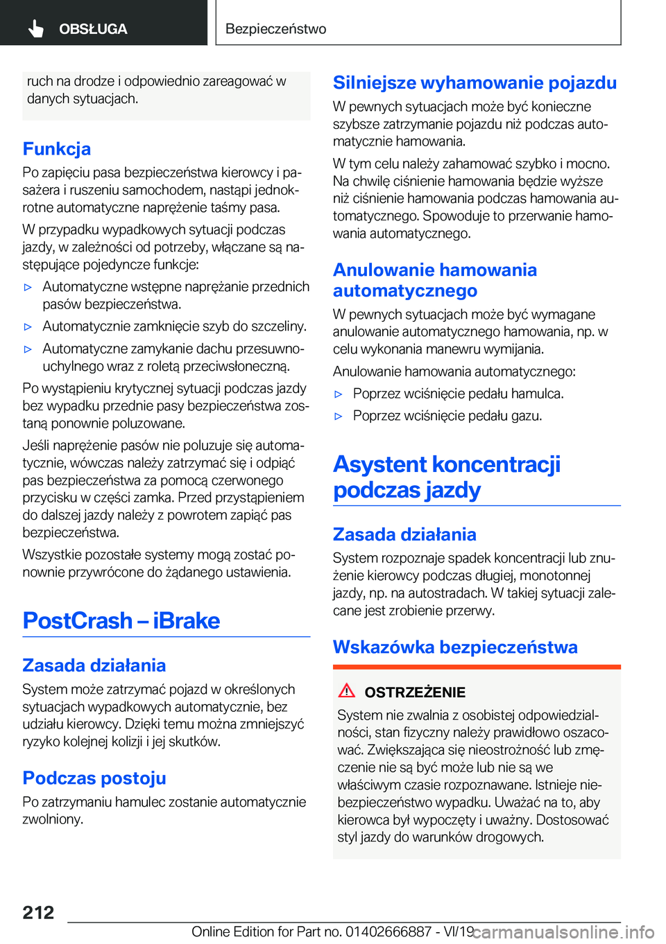 BMW X4 M 2020  Instrukcja obsługi (in Polish) �r�u�c�h��n�a��d�r�o�d�z�e��i��o�d�p�o�w�i�e�d�n�i�o��z�a�r�e�a�g�o�w�a�