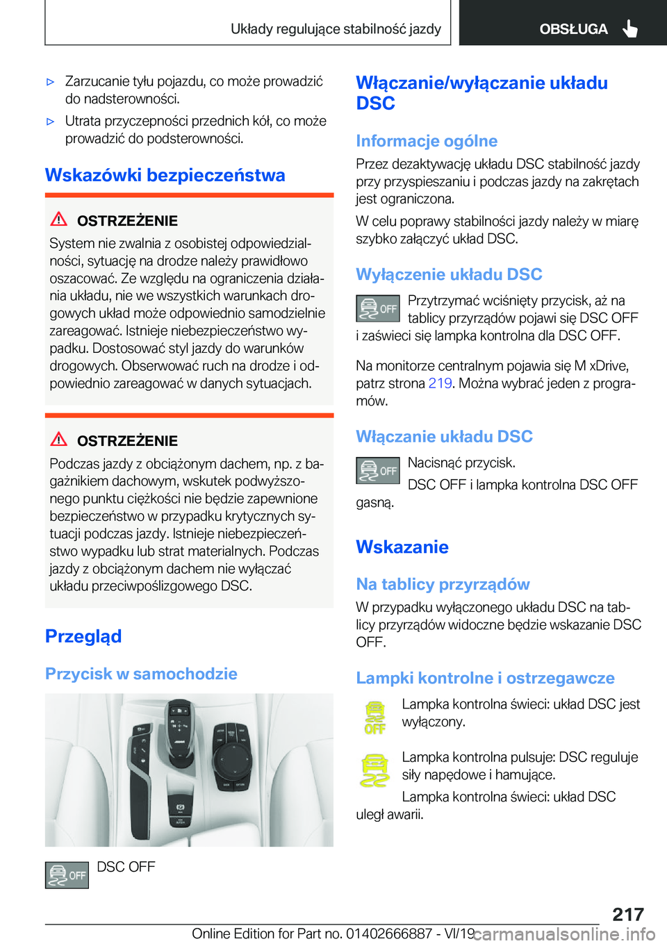 BMW X4 M 2020  Instrukcja obsługi (in Polish) 'x�Z�a�r�z�u�c�a�n�i�e��t�y�ł�u��p�o�j�a�z�d�u�,��c�o��m�o9�e��p�r�o�w�a�d�z�i�