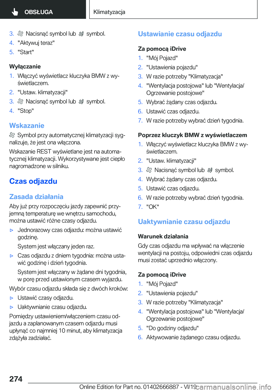 BMW X4 M 2020  Instrukcja obsługi (in Polish) �3�.���N�a�c�i�s�n�