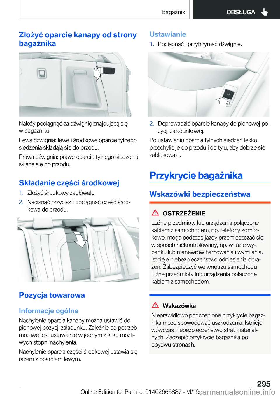 BMW X4 M 2020  Instrukcja obsługi (in Polish) �Z�ł�o9�y�ć��o�p�a�r�c�i�e��k�a�n�a�p�y��o�d��s�t�r�o�n�y
�b�a�g�a9�n�i�k�a
�N�a�l�e9�y��p�o�c�i�