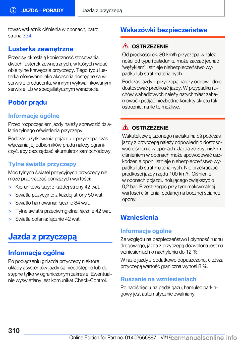 BMW X4 M 2020  Instrukcja obsługi (in Polish) �t�o�w�a�