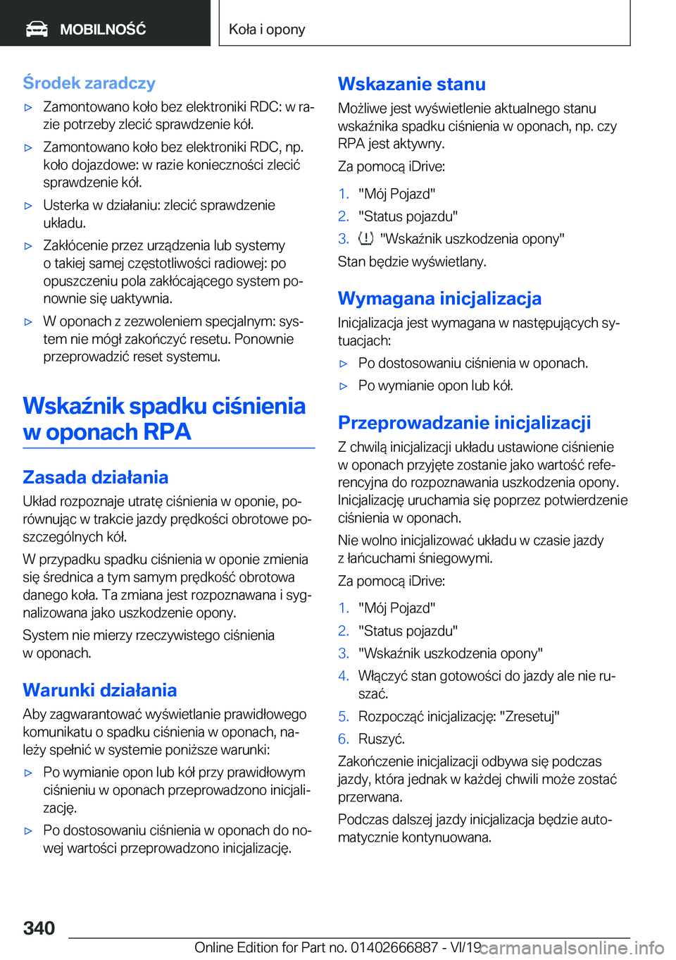 BMW X4 M 2020  Instrukcja obsługi (in Polish) �r�o�d�e�k��z�a�r�a�d�c�z�y'x�Z�a�m�o�n�t�o�w�a�n�o��k�o�ł�o��b�e�z��e�l�e�k�t�r�o�n�i�k�i��R�D�C�:��w��r�aj
�z�i�e��p�o�t�r�z�e�b�y��z�l�e�c�i�