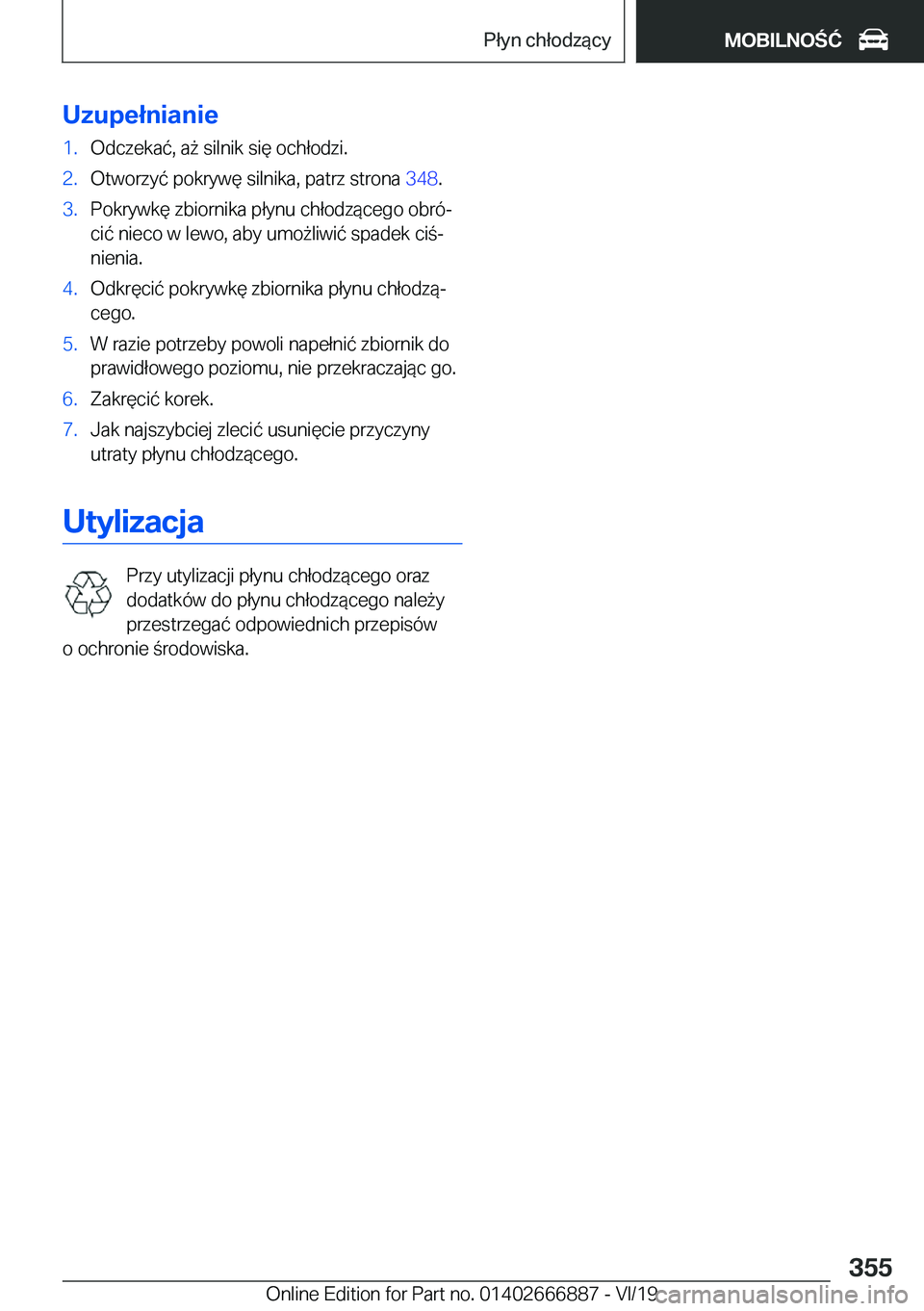 BMW X4 M 2020  Instrukcja obsługi (in Polish) �U�z�u�p�e�ł�n�i�a�n�i�e�1�.�O�d�c�z�e�k�a�