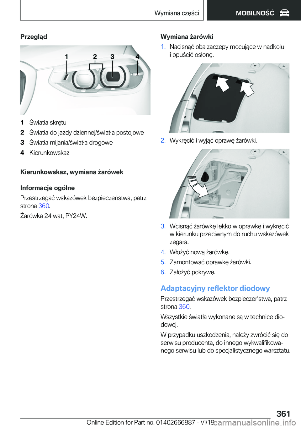 BMW X4 M 2020  Instrukcja obsługi (in Polish) �P�r�z�e�g�l�ą�d�1�w�i�a�t�ł�a��s�k�r�
