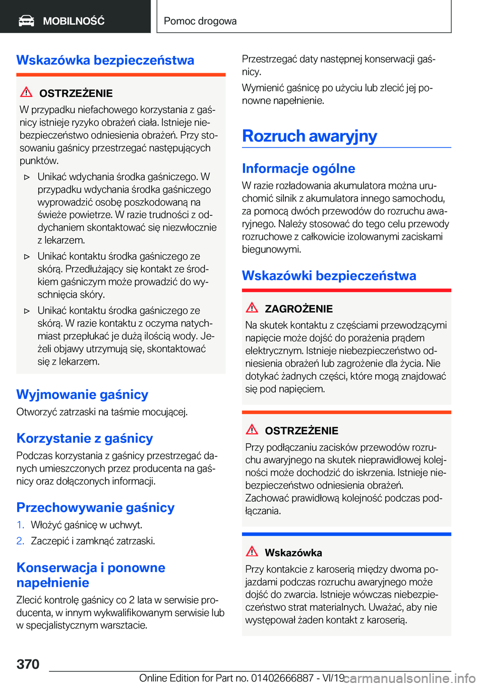 BMW X4 M 2020  Instrukcja obsługi (in Polish) �W�s�k�a�z�