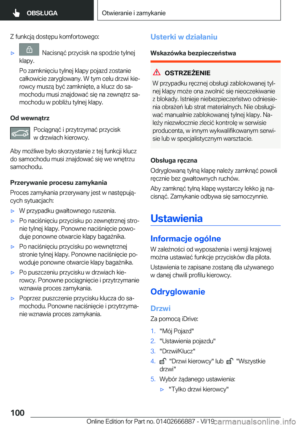 BMW X4 M 2020  Instrukcja obsługi (in Polish) �Z��f�u�n�k�c�j�