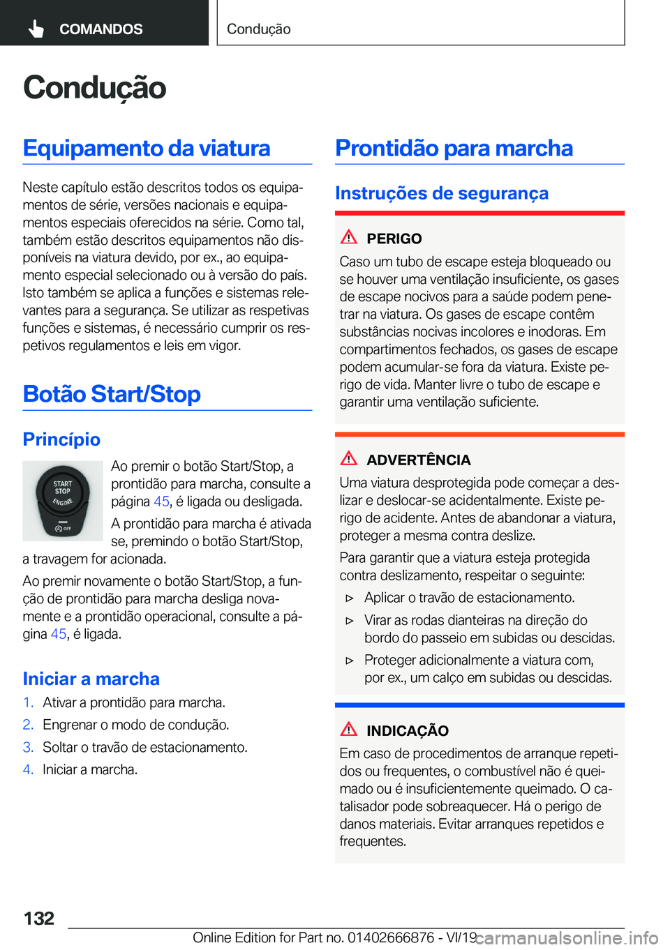 BMW X4 M 2020  Manual do condutor (in Portuguese) �C�o�n�d�u�