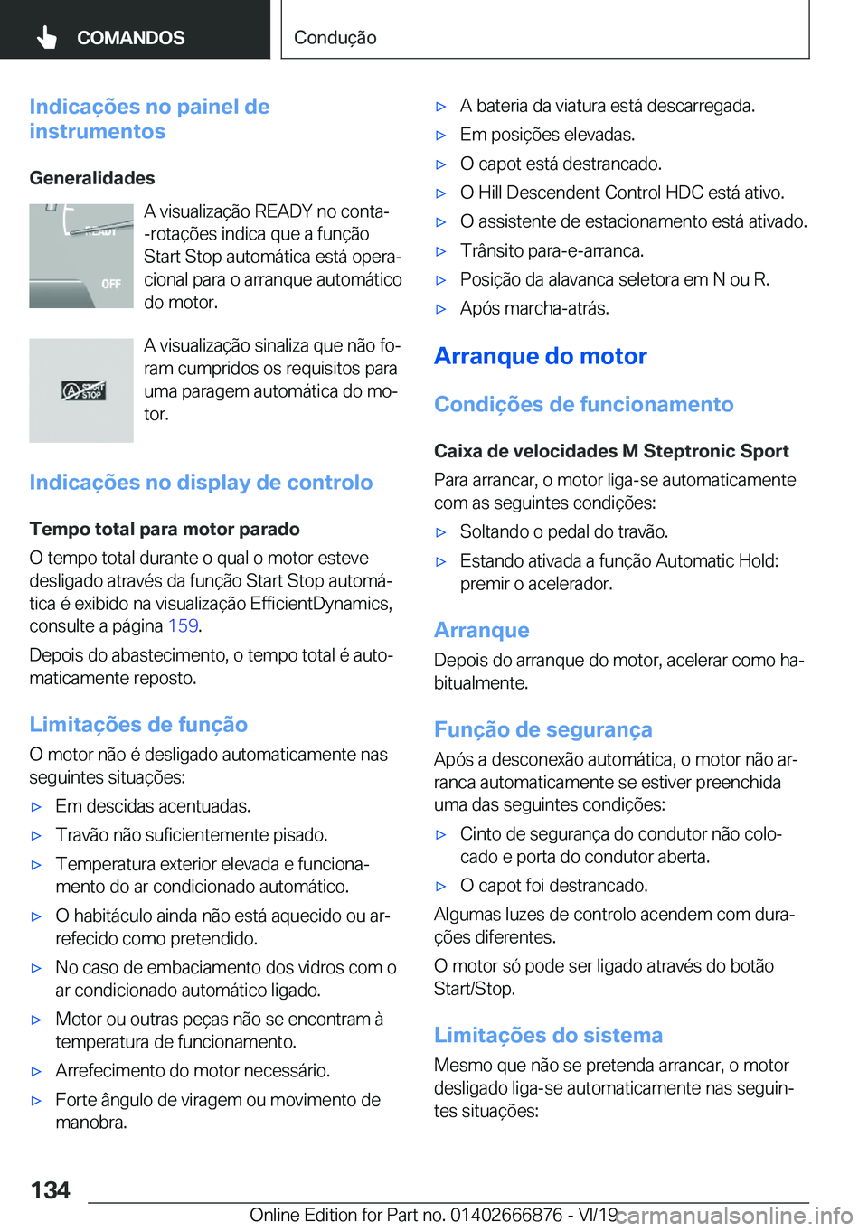 BMW X4 M 2020  Manual do condutor (in Portuguese) �I�n�d�i�c�a�