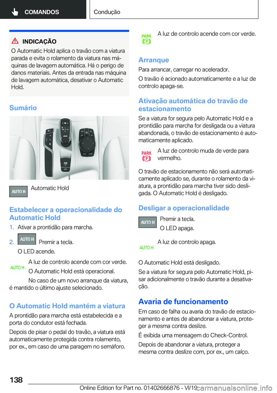 BMW X4 M 2020  Manual do condutor (in Portuguese) �I�N�D�I�C�A�