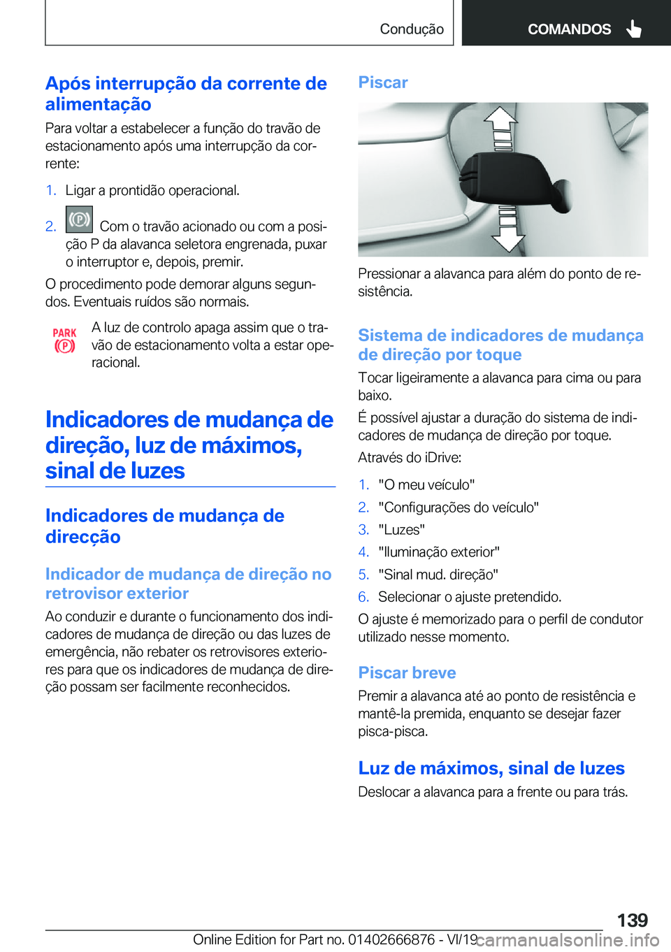 BMW X4 M 2020  Manual do condutor (in Portuguese) �A�p�